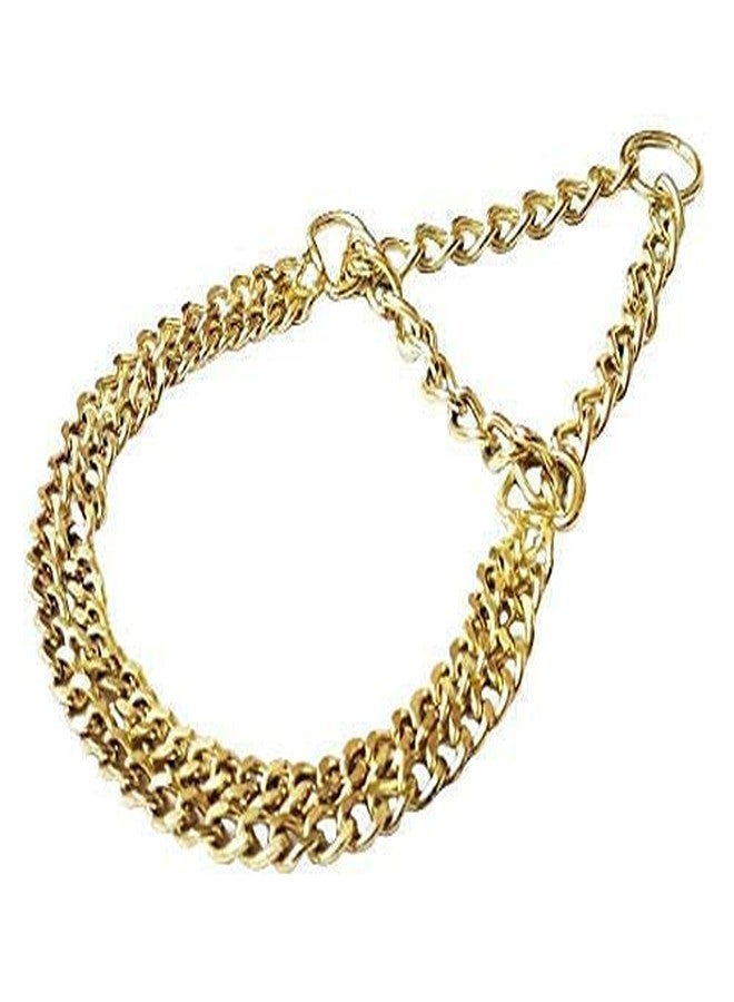 Pups&Pets Pet Fancy Choke Chain Collar Diamond Cut, Dog Choke Chain Martingale Collar Grinded - 24 Inch for Large Dog Neckless (Gold Color, 2 Layer Choke Chain) - Image 1